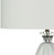 27.5" White Embossed Diamond Patterned Table Lamp with White Cotton Drum Shade - IMAGE 4