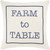 20" White and Blue "Farm to Table" Throw Pillow - Poly Filled - IMAGE 1