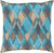 20" Teal and Black Square Throw Pillow - Poly Filled - IMAGE 1