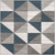 5.25' Geometric Patterned Gray and Blue Square Area Throw Rug - IMAGE 1