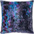 22" Black and Purple Geometric Crushed Velvet Throw Pillow - Poly Filled - IMAGE 1