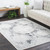 9'3" x 12'6" Gray and Ivory Distressed Medallion Patterned Rectangular Machine Woven Area Rug