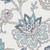 7.5' x 10.75' Floral Pattern Aqua Blue and Teal Green Rectangular Area Throw Rug
