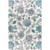 7.5' x 10.75' Floral Pattern Aqua Blue and Teal Green Rectangular Area Throw Rug - IMAGE 1