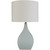 25.5" Blue Glazed Ceramic Bud Shaped Table Lamp with Light Gray Linen Drum Shade - IMAGE 1