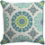 18" Teal Blue and Ivory Screen Printed Square Throw Pillow - Poly Filled - IMAGE 1