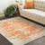 9'3" x 12'6" Orange and Gray Distressed Medallion Design Rectangular Machine Woven Area Rug - IMAGE 2