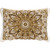 20" White and Gold Ethnic Floral Design Rectangular Throw Pillow - Down Filler - IMAGE 1