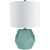 17" Blue and White Heptagon Design Base Table Lamp - IMAGE 1