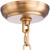 29.5" Antiqued Gold Metal Hanging Pendant Ceiling Light Fixture with White Cotton Shade - IMAGE 6