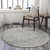 7.8' Distressed Finish Gray and Beige Round Area Throw Rug - IMAGE 2