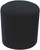 17" Black Solid Round Wool Pouf Ottoman - IMAGE 1