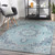 3.5' x 5.5' Contemporary Blue and Green Rectangular Area Throw Rug - IMAGE 2