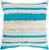 22"  Aqua and Cream Striped Pattern Square Throw Pillow - Down Filled - IMAGE 1