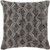 20" Black and Gray Square Hand Embroidered Chevron Patterned Throw Pillow - Polyester Filler - IMAGE 1