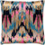 20" Blue and Pink Embroidered Abstract Patterned Square Throw Pillow - Down Filler - IMAGE 1