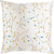 22" White with Embroidered Leaves Woven Square Throw Pillow Cover - IMAGE 1