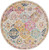 5.25' Burnt Orange and Blue Distressed Finish Round Area Throw Rug - IMAGE 1