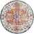 5.25' Tiger Orange and Ivory Traditional Style Round Area Throw Rug - IMAGE 1