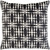 20” Black and Beige Screen Printed Square Woven Throw Pillow Cover with Knife Edge - IMAGE 1