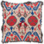 22" Ivory and Red Embroidered Tibetan Pattern Square Throw Pillow Cover with Knife Edge - IMAGE 1