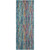2.5' x 7.25' Contemporary Blue and Orange Rectangular Area Throw Rug Runner - IMAGE 1