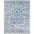6.5' x 9' Blue and White Floral Rectangular Area Throw Rug - IMAGE 1