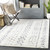 7.8' x 10.25' Bohemian Style Cream White and Gray Rectangular Area Throw Rug - IMAGE 2