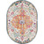 6.5' x 9' Distressed White and Teal Blue Oval Area Throw Rug - IMAGE 1