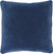 18" Navy Blue Velvet Square Throw Pillow- Down Filler - IMAGE 1