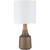 17.5" Contemporary Brown Hand Finished Table Lamp with White Linen Shade - IMAGE 1