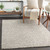 5' x 7'6" Brown and White Geometric Line Patterned Rectangular Hand Tufted Area Rug - IMAGE 2