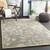 4' Floral Patterned Brown and Gray Square Area Throw Rug - IMAGE 2