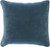 18" Stone Blue Velvet Square Throw Pillow- Down Filler - IMAGE 1