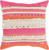 20" Pink, Orange and Cream Striped Pattern Square Throw Pillow - Poly Filled - IMAGE 1