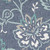 5'3"  Floral Design Stone Blue and White Round Area Rug - IMAGE 3