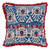 18" Blue and Ivory with Embroidered Pattern and Red Tassel Rope Throw Pillow Cover - IMAGE 1