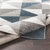 3'11" x 5'7" Gray and Blue Retro Triangular Pattern Rectangular Machine Woven Rug - IMAGE 4