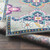 5'3” x 7'3” Floral Patterned Pink and Blue Synthetic Rectangular Area Throw Rug - IMAGE 3