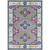 5'3” x 7'3” Floral Patterned Pink and Blue Synthetic Rectangular Area Throw Rug - IMAGE 1