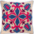 20" Blue and Beige Embroidery Square Throw Pillow - Polyester Filler - IMAGE 1