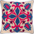 22" Red, Blue and Beige Embroidered Square Throw Pillow – Down Filler - IMAGE 1