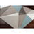 5.25' x 7.5' Minimalist Geometric Patterned Aqua Blue and White Rectangular Area Throw Rug