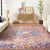 5'3" x 7'3" Distressed Oriental Pink Polypropylene Area Throw Rug - IMAGE 4