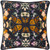 22" Black and Orange Digitally Printed Botanical Square Throw Pillow Cover - IMAGE 1