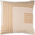 20" Beige and Brown Line Pattern Square Throw Pillow – Down Filler - IMAGE 1