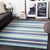 9'3" x 12'3" Stripe Blue and Ivory Rectangular Polypropylene Area Throw Rug - IMAGE 4