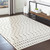 5.25' Ivory and Gray Tribal Patterned Square Area Throw Rug - IMAGE 2