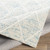 2' x 3' Diamond Pattern Ivory and Blue Wool Area Rug - IMAGE 4