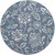 7.25' Oriental Patterned Blue and Gray Round Area Throw Rug - IMAGE 1